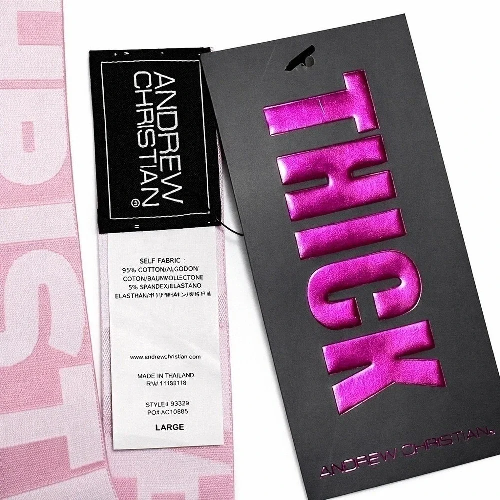 Andrew Christian Large (35-38) THICK‎ Jock Pink Almost Naked Cotton 93329 NWT